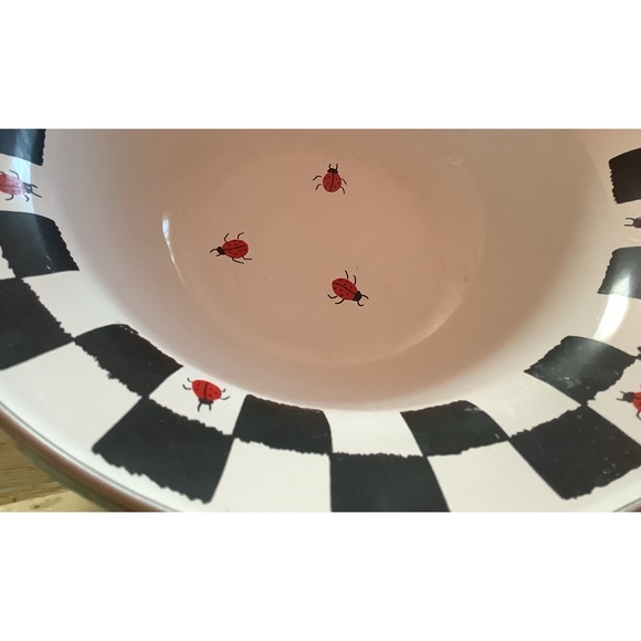 Charming enamel serving bowl plus 2 enamel plates - Picture 6 of 6